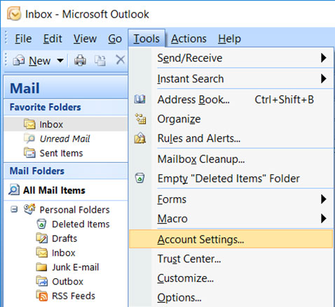 Setup email account on your Outlook 2007 Manual Step 1