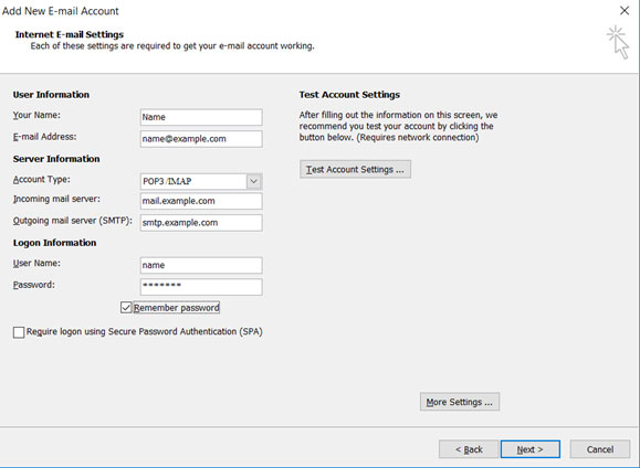 Setup email account on your Outlook 2007 Manual Step 6