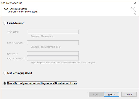 Setup email account on your Outlook 2010 Manual Step 3