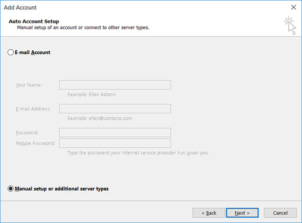 Setup email account on your Outlook 2013 Manual Step 2