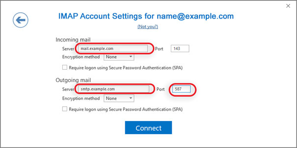 Setup email account on your Outlook 2016 Manual Step 4 - Method 2